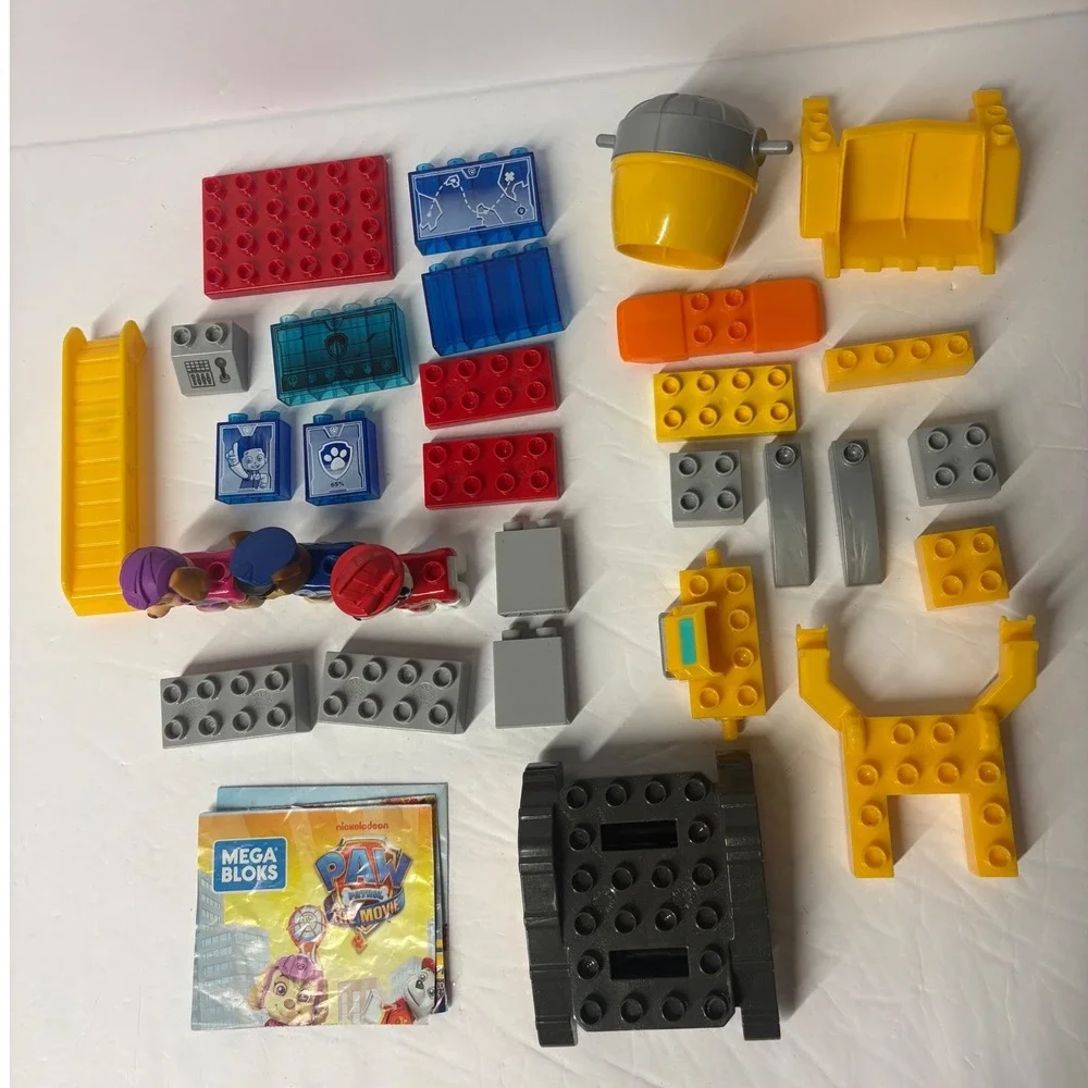 Mega Bloks Paw Patrol The Movie Pup Pack Marshall Chase Skye Set & Rubble Truck